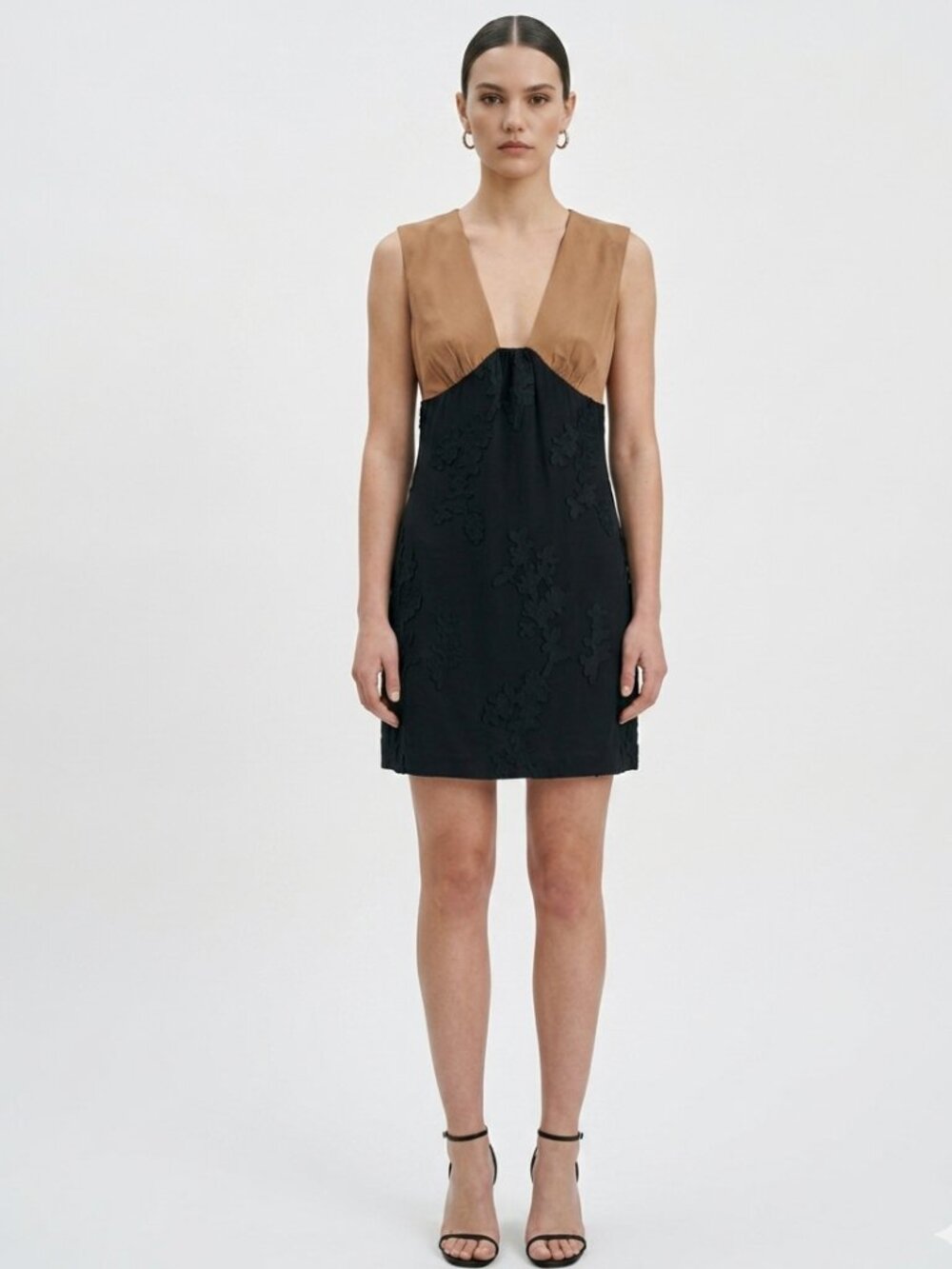 Tibi New York V-Neck Colorblock Cutout Mini Dress Size 4